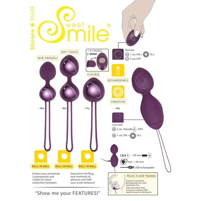 Sweet Smile 4 Piece Kegel Exercise Set PC Kegel Vibratör - Görsel 2